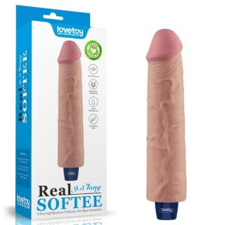 Lovetoy 9.5" Real Softee Vibrating Dildo - akkus, vízálló, élethű vibrátor - 23,7 cm (testszínű)