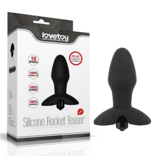 Lovetoy Anal Indulgence Collection Silicone Rocket Teaser - szilikon, vízálló anál vibrátor - 11 cm (fekete)