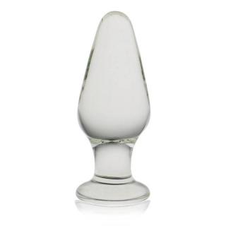 Lovetoy Glass Romance Anal Plug - vízálló, üveg anál dildó - 12 cm (átlátszó)