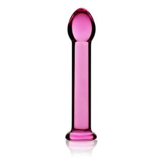 Lovetoy Glass Romance - vízálló, üveg dildó - 16 cm (rózsaszín)