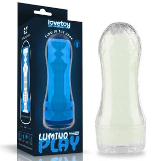 Lovetoy Lumino Play Masturbator Pocketed - vízálló maszturbátor (átlátszó)