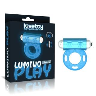 Lovetoy Lumino Play Vibrating Penis Ring - vízálló, vibrációs péniszgyűrű (átlátszó)