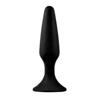 Lovetoy Lure Me Silicone Anal Plug S - szilikon, letapasztható, vízálló anál dildó - 12,2 cm (fekete)