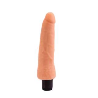 Lovetoy Real Feel 8" Cyberskin Vibrator - szilikon, vízálló, élethű vibrátor - 20 cm (testszínű)