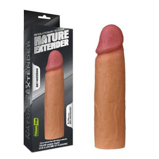 Lovetoy Revolutionary Silicone Nature Extender - szilikon, vízálló, élethű, hosszabbító péniszköpeny - 16,5 cm (testszínű)