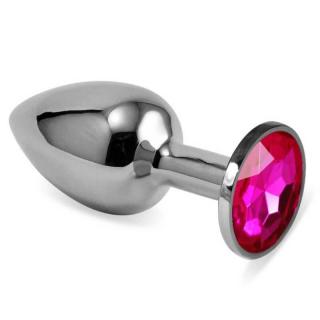 Lovetoy Rosebud Classic Metal Plug S - fém, vízálló anál dildó - 6,8 cm (ezüst-rózsaszín)