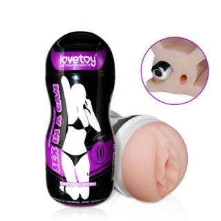Lovetoy Sex In A Can-Vibrating Vagina Tunnel - élethű, vízálló, élethű, vibrációs vagina maszturbátor (testszínű)