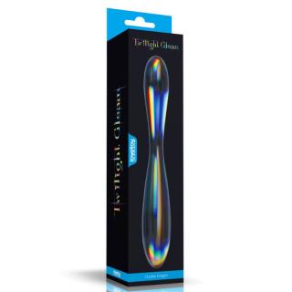 Lovetoy Twilight Gleam - üveg, vízálló G-pont dildó - 23,2 cm (többszínű)