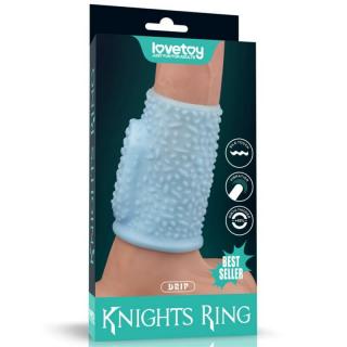 Lovetoy Vibrating Drip Knights Ring - vízálló, vibrációs péniszgyűrű (kék)
