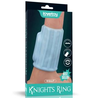 Lovetoy Vibrating Ridge Knights Ring - vízálló, vibrációs péniszgyűrű (kék)