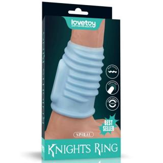 Lovetoy Vibrating Spiral Knights Ring - vízálló, vibrációs péniszgyűrű (kék)