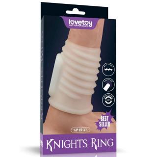 Lovetoy Vibrating Spiral Knights Ring (White) I - vízálló, vibrációs péniszgyűrű (fehér)