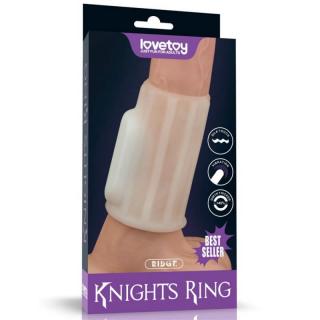 Lovetoy Vibrating Spiral Knights Ring (White) III - vízálló, vibrációs péniszgyűrű (fehér)