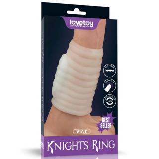 Lovetoy Vibrating Spiral Knights Ring (White) IV - vízálló, vibrációs péniszgyűrű (fehér)