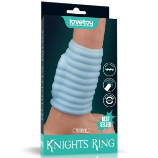 Lovetoy Vibrating Wave Knights Ring - vízálló, vibrációs péniszgyűrű (kék)