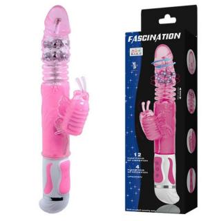 LyBaile Fascination - G-pontos, vízálló, forgófejes, csiklókaros, nyuszis vibrátor - 30,5 cm (rózsaszín)