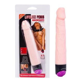 LyBaile LifeLike Penis - vízálló, élethű vibrátor - 23 cm (testszínű)
