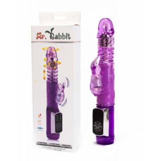 LyBaile Mr. Rabbit - G-pontos, vízálló, forgófejes, csiklókaros, nyuszis vibrátor - 23 cm (lila)