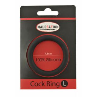 Malesation Silicone Cock Ring - szilikon, vízálló péniszgyűrű - L méret (fekete)