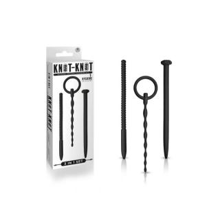 Nmc Knot-Knot 3-In-1 Nail Sounding Set II - szilikon BDSM szett (fekete)