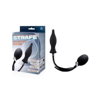 Nmc Strafe Inflatable Plug With Pump II - fém, felfújható anál dildó - 11,4/15,2 cm (fekete)