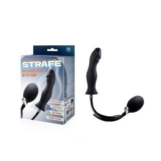 Nmc Strafe Inflatable Plug With Pump III - fém, vízálló, felfújható anál dildó - 15,2/18 cm (fekete)