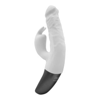 Nmc Titanz 7" Silicone Rechargeable Vibrator - szilikon, akkus, forgófejes, vízálló, csiklókaros vibrátor - 17,7 cm (fehér)