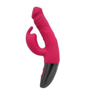 Nmc Titanz 7" Silicone Rechargeable Vibrator - szilikon, akkus, forgófejes, vízálló, csiklókaros vibrátor - 17,7 cm (rózsaszín)