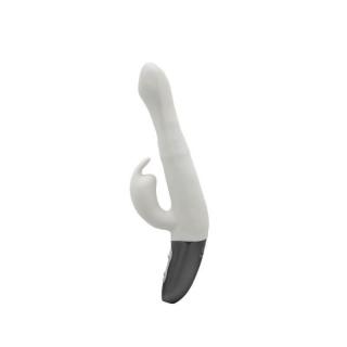 Nmc Titanz 8.5" Silicone Rechargeable Vibrator - szilikon, akkus, forgófejes, vízálló, csiklókaros, nyuszis vibrátor - 21,5 cm (fehér)