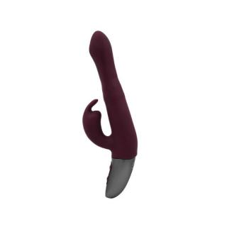Nmc Titanz 8.5" Silicone Rechargeable Vibrator - szilikon, akkus, forgófejes, vízálló, csiklókaros, nyuszis vibrátor - 21,5 cm (piros)