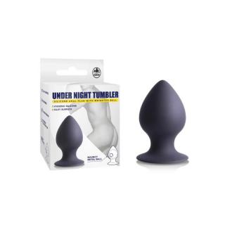 Nmc Under Night Tumbler Anal Plug With Weighted Ball I - szilikon, letapasztható, vízálló anál dildó - 7,6 cm (fekete)