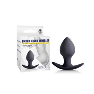 Nmc Under Night Tumbler Anal Plug With Weighted Ball II - szilikon, vízálló anál dildó - 6,9 cm (fekete)