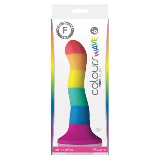 NS Novelties Colours Pride Edition 6" Wave Dildo Rainbow - szilikon, letapasztható, élethű dildó - 19 cm (színes)