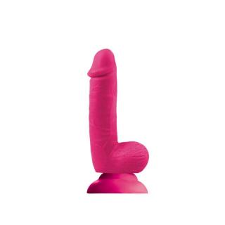 NS Novelties Colours Softies 6" Dildo - letapasztható, herés, vízálló, élethű dildó - 15,2 cm (rózsaszín)