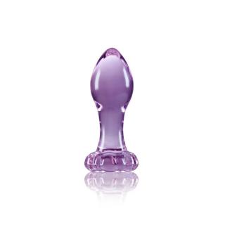 NS Novelties Crystal Flower - vízálló, üveg anál dildó - 8,9 cm (lila)