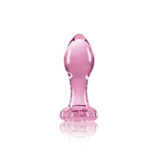 NS Novelties Crystal Flower - vízálló, üveg anál dildó - 8,9 cm (rózsaszín)