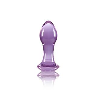 NS Novelties Crystal Gem - vízálló, üveg anál dildó - 8,9 cm (lila)