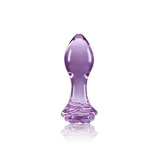 NS Novelties Crystal Rose - vízálló, üveg anál dildó - 8,9 cm (lila)