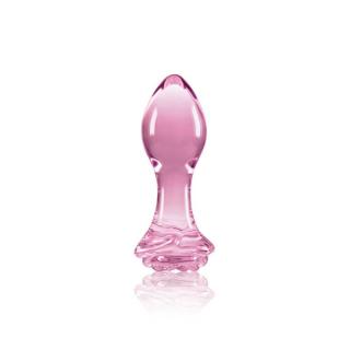 NS Novelties Crystal Rose - vízálló, üveg anál dildó - 8,9 cm (rózsaszín)