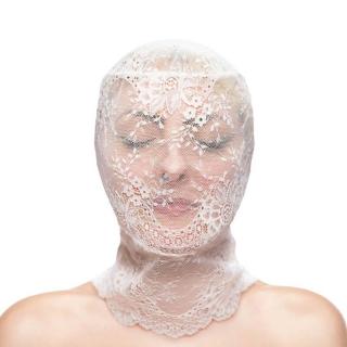 NS Novelties Fetish  Fashion Lace Hood - poliészter maszk (fehér)