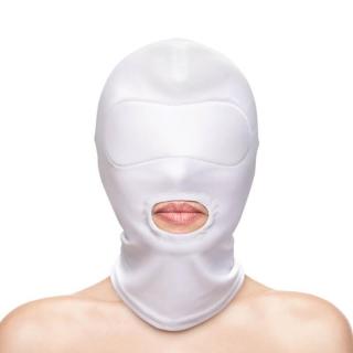 NS Novelties Fetish  Fashion Mouth Hood - nylon maszk (fehér)