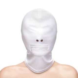 NS Novelties Fetish  Fashion Zippered Mouth Hood - fém maszk (fehér)