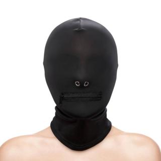 NS Novelties Fetish  Fashion Zippered Mouth Hood - fém maszk (fekete)