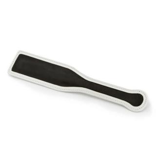 NS Novelties Glo Bondage Paddle - bőr paskoló - 29,7 cm (fekete-fehér-zöld)