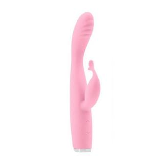 NS Novelties Luxe Skye - szilikon, akkus, G-pontos, vízálló, csiklókaros vibrátor - 18,8 cm (rózsaszín)