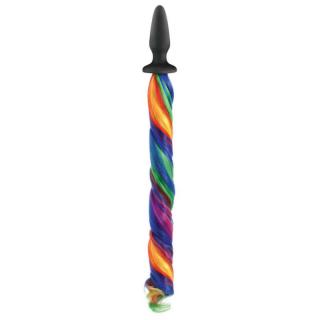 NS Novelties Unicorn Tails - szilikon, vízálló anál dildó - 10,3 cm (fekete)