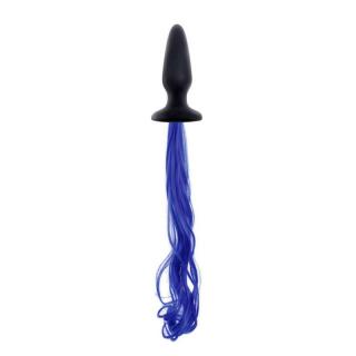 NS Novelties Unicorn Tails - szilikon, vízálló anál dildó - 10,5 cm (kék)