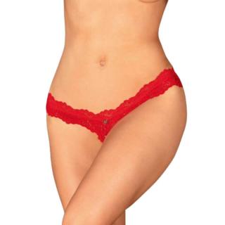 Obsessive Amor Cherris Crotchless Thong - szexi női alsó (piros)