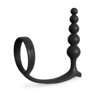 Pipedream Anal Fantasy Collection Ass-Gasm Cockring Anal Beads - szilikon, vízálló anál golyósor - 12 cm (fekete)