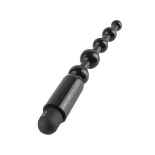 Pipedream Anal Fantasy Collection Beginner's Power Beads - szilikon, vízálló, vibrációs anál golyósor - 19 cm (fekete)